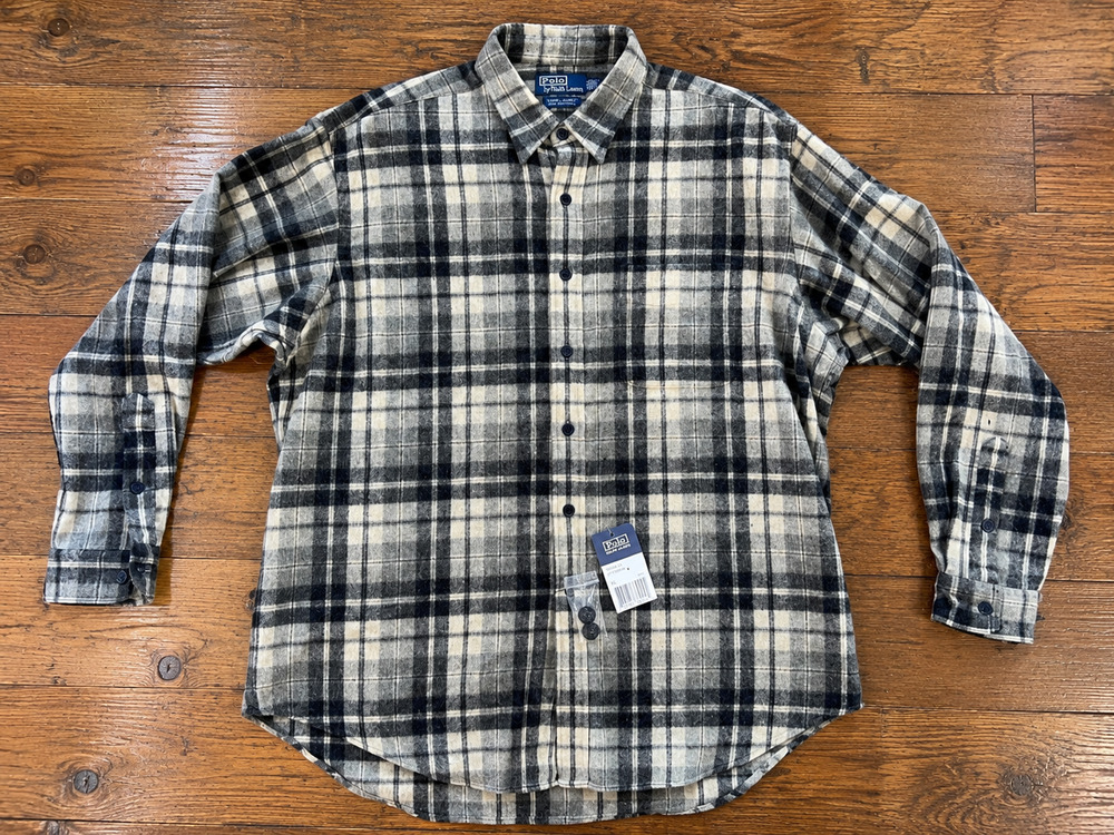 Polo Ralph Lauren Lowell Sport Lambswool Plaid Shirt XL USA Vintage NWT